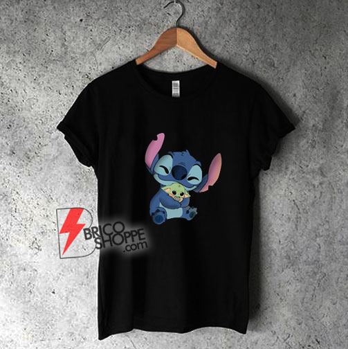 Baby Stitch Hug Baby Yoda T-Shirt - bricoshoppe.com